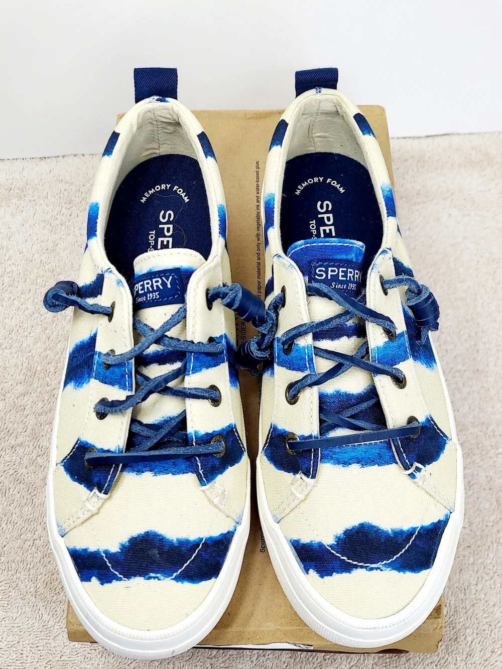 Sperry Tie Dye Canvas Sneakers Women's Size 6 NWT Preppy Y2K Retro Boat Shoes - Picture 3 of 11